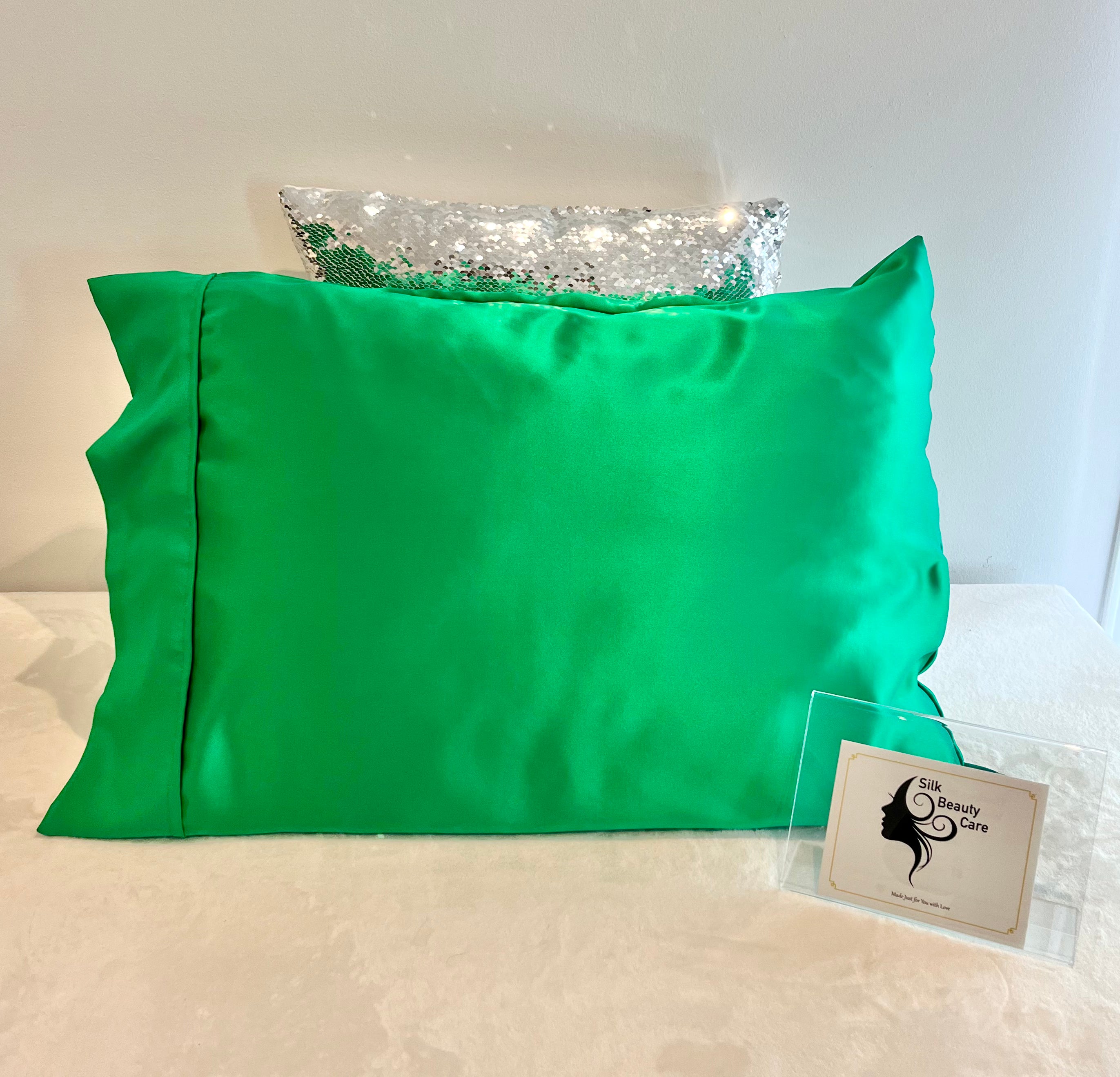 Green Silk Pillowcase
