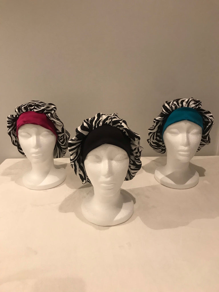 Zebra Print Silk Bonnets