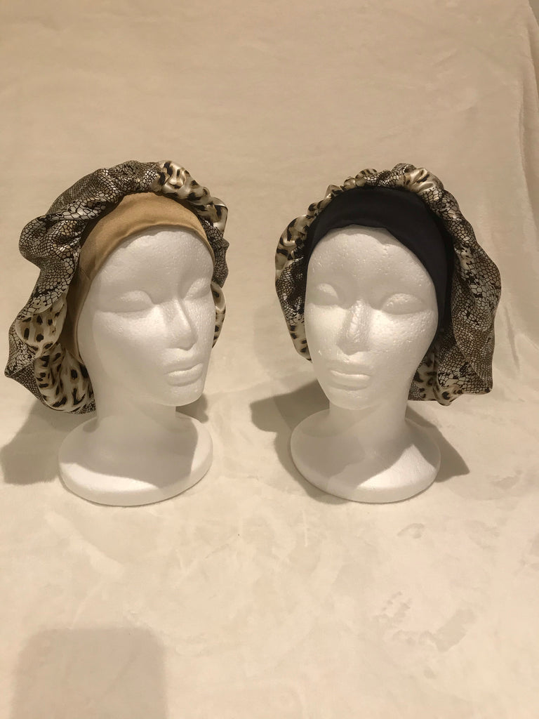 Cheetah Snake Silk Bonnets